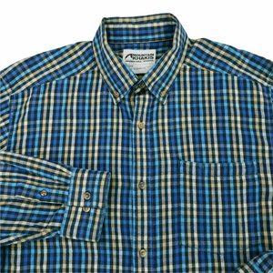 Mountain Khakis Park Flannel Shirt Plaid Blue Button Down Mens Size Medium